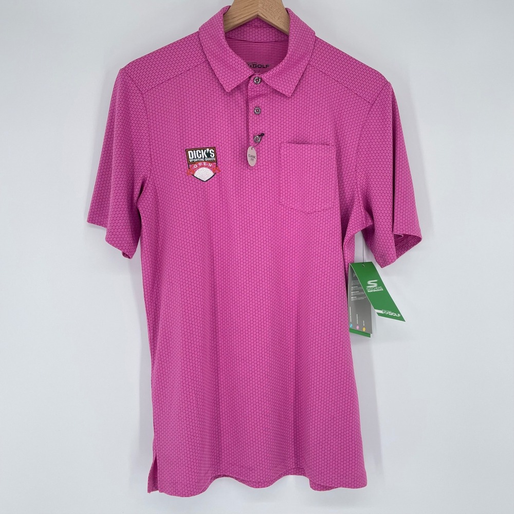 Skechers Go Golf Polo Shirt Men's Small Pink‎ Festival Fuchsia NWT Dick's Open